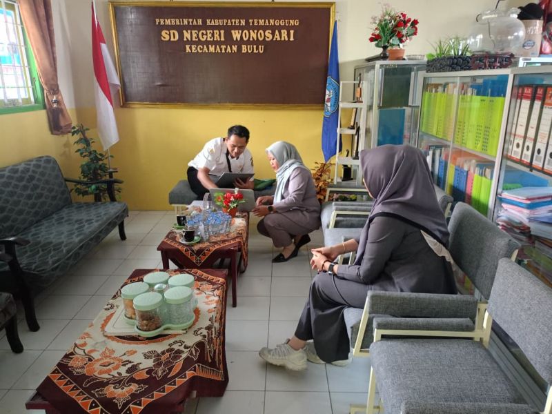 Visitasi Pendataan Perpustakaan di SDN Wonosari Kec. Bulu