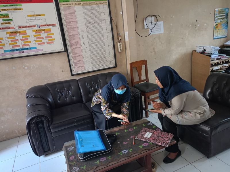 Visitasi Pendataan Perpustakaan di SMP PGRI Kedu Kec. Kedu